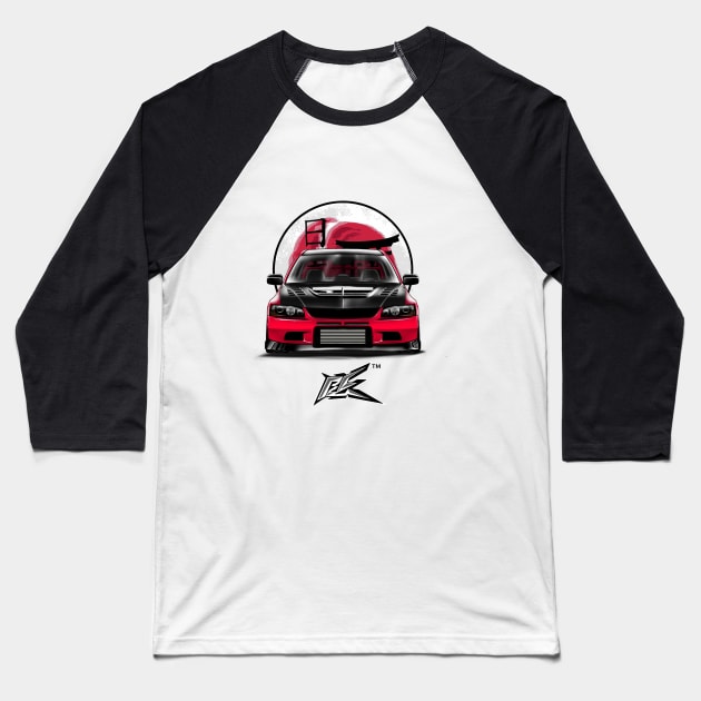 mitsubishi evo 9 stanced red Baseball T-Shirt by naquash
